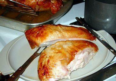 Breast ready to be sliced.