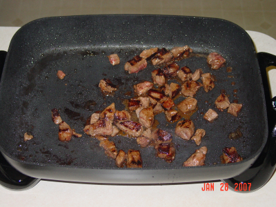 Beef Browned in Electric Pan Beef Browned in Electric Pan