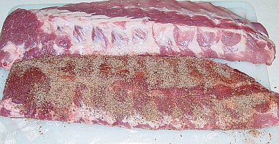 Liberally apply the rub. (baby backs) Liberally apply the rub. (baby backs)