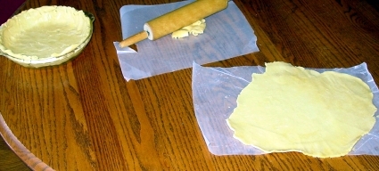 Making pie crusts. Making pie crusts.
